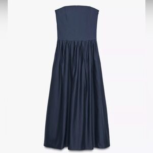 ZARA 4661/219/401 bloggers favorite Elegant Navy Blue Strapless Maxi/midi Dress